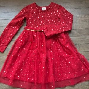 Hanna Andersson Red with Gold Sparkles Dress